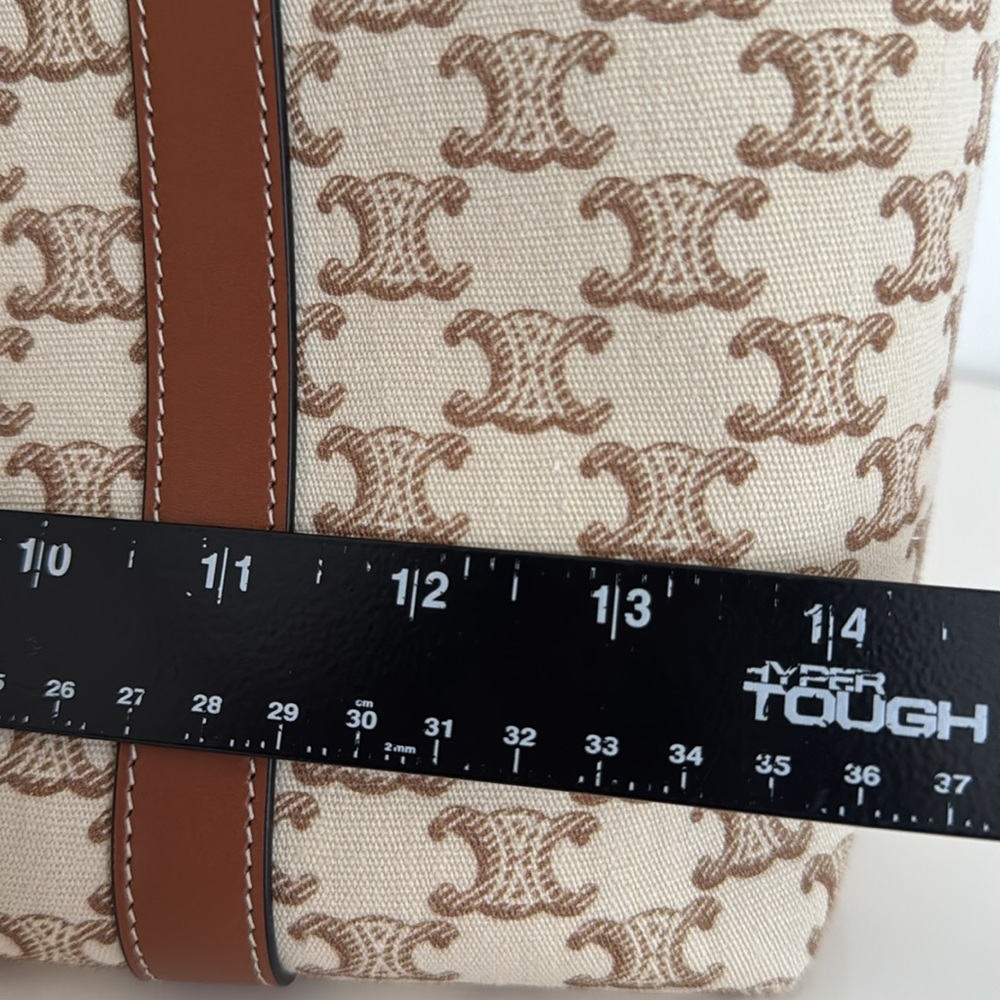 Celine *NEW* Triomphe Tan and Brown Women's Tote Bag with Pouch & Dust Cover - Picture 13 of 15
